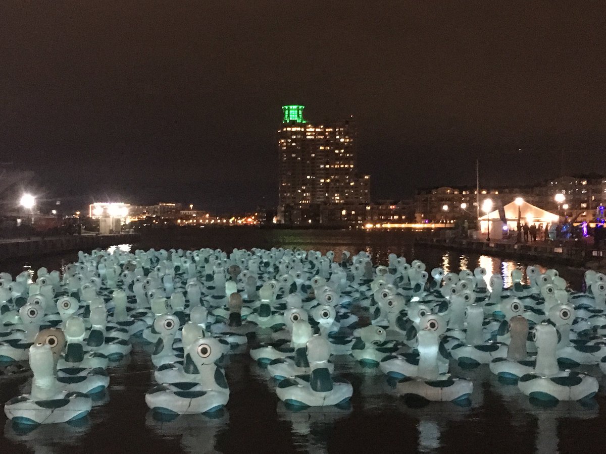 SouthernWag904's tweet photo. No lies, it was brisk at the #InnerHarbor last night to see @LightCityBmore in all its glory following the VIP party @Pier5Hotel. Great company &amp; warm Deedles Donuts did the trick! Go experience it! #GoandGlow https://t.co/068FcgxTQL