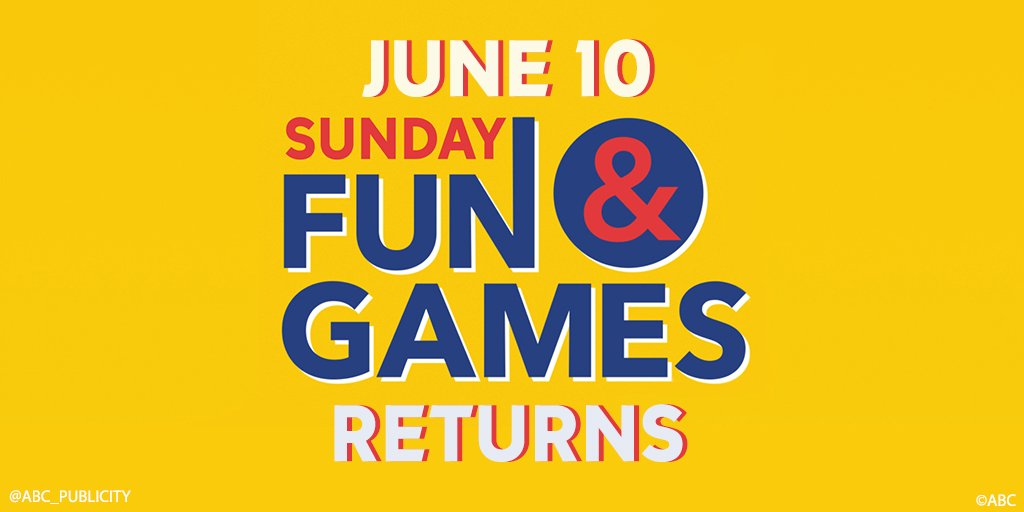 ABC_Publicity's tweet photo. New Release: ABC’s ‘Sunday Fun & Games’ Returns, Sunday, June 10 #ABCPublicity #CelebrityFamilyFeud #100KPyramid #ToTellTheTruthABC https://t.co/JtTU7SqjNv https://t.co/xvsMqyXrQv