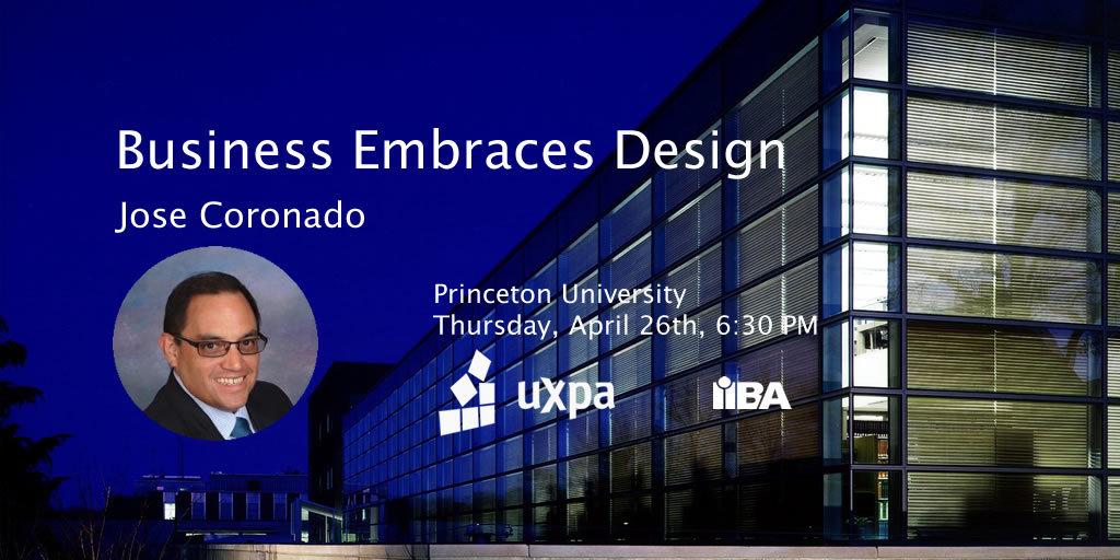 IIBA_NJ's tweet photo. Speaker @jcoronado1 challenges design leaders and practitioners to truly articulate impact before "Business Embraces Design." 
Join us @Princeton April 26th at 6:30 PM Hosted by @UXPANJ and @IIBA_NJ
https://t.co/aKqSBEuIOV https://t.co/ii5YnqqxiW