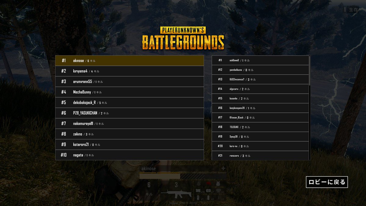 こく兄 こくじんさんのツイート Pubg Pork 0 ドン勝取得者 ソロ Akinose ６キル ソロ Nagata ８キル デュオ Rarirulen ３キル Syouji38 ２キル スクワッド Akinose １０キル Pzb Yasukichan ４キル Konjikinoyami28 １キル Yuki 27 ０