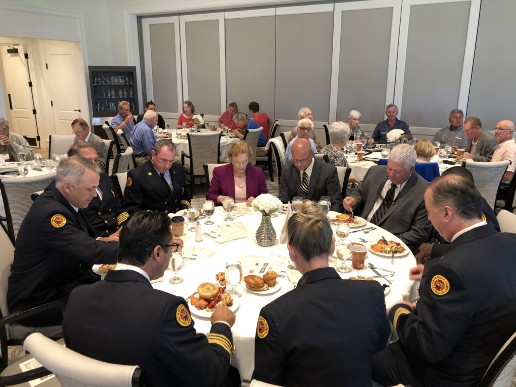PBCFR's tweet photo. .@PBCFR Administration  @COBWRA Delegates Meeting and Installation this morning. Thank you @pbcgov  Commissioner District 5 Mary Lou Berger for joining our table @CH1PBCFR @PBCFirefighters https://t.co/LQLWvpwiJL