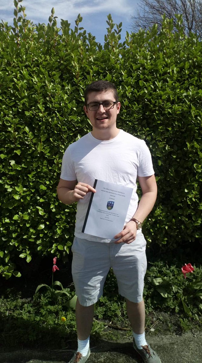 DaveRed52's tweet photo. And that's a wrap (for now) folks. Thesis on the effects of depression labelling on the attribution of mental states to a #VR character signed, sealed and delivered. Really looking forward to seeing where this type of research goes in the future!! https://t.co/5ajXjG2ZD0