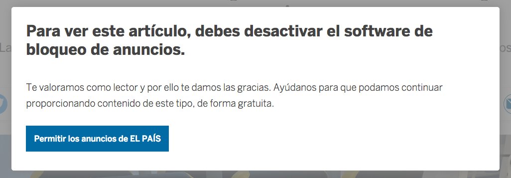 gbeltra's tweet image. Oye @elpais_espana, yo encantado de ver publicidad a cambio de buen contenido, el problema es que si mi navegador la bloquea es porque detecta (muchos!) rastreadores externos, y con eso ya no estoy de acuerdo. Mi #privacidad va primero.

#DoNotTrack