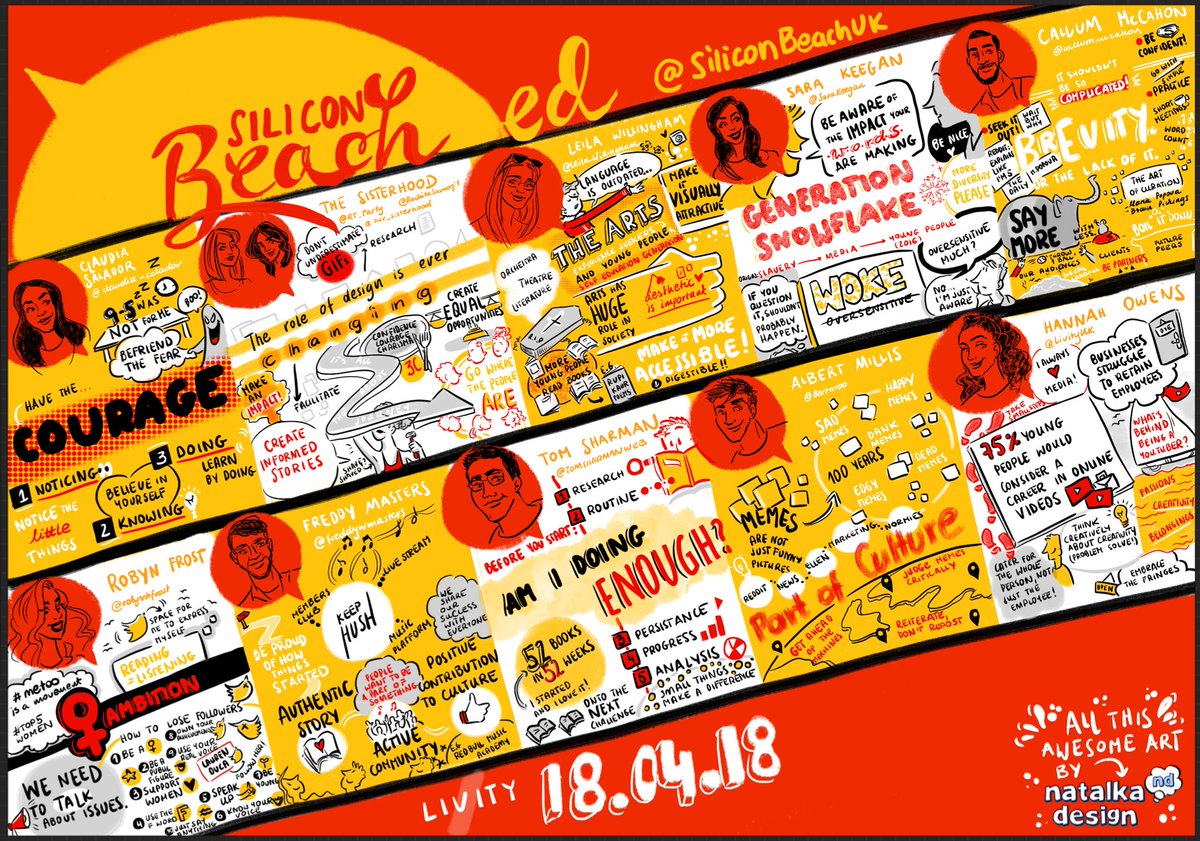 Had an amazing day at <a href="/SiliconBeachUK/">Silicon Beach</a> and I'm leaving super inspired by my fellow speakers <a href="/claudia_salador/">Claudia Amy Salador</a>, <a href="/RT_Farty/">Rebecca Thomson</a>, @RachitaSaraogi1, <a href="/LeilaWillingham/">Leila Willingham</a>, <a href="/SaraKeegan/">Sara Keegan</a> , <a href="/robynhfrost/">Robyn Frost</a>, <a href="/freddymasters/">Fred</a>, <a href="/TOMSHARMANWEB/">Tom Sharman</a>, <a href="/LivityUK/">Livity</a>.

Thank you for this amazing sketch
@natalkadesign❤️