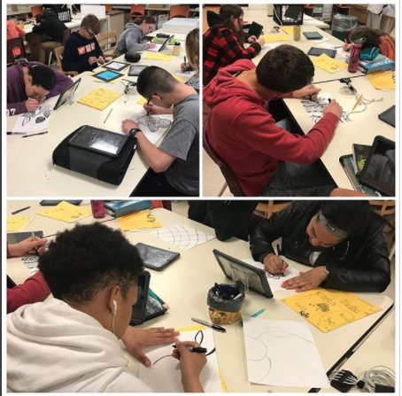 Zentangles are a great way to unwind after a morning of testing. <a href="/cyms_panther/">Central York Middle</a> #collaboratecommunicatethinkcriticallycreate #cysdproud #cymsart