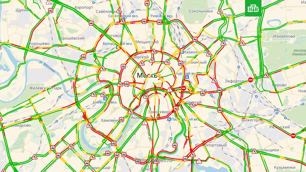 Карта загруженности дорог москвы в реальном времени
