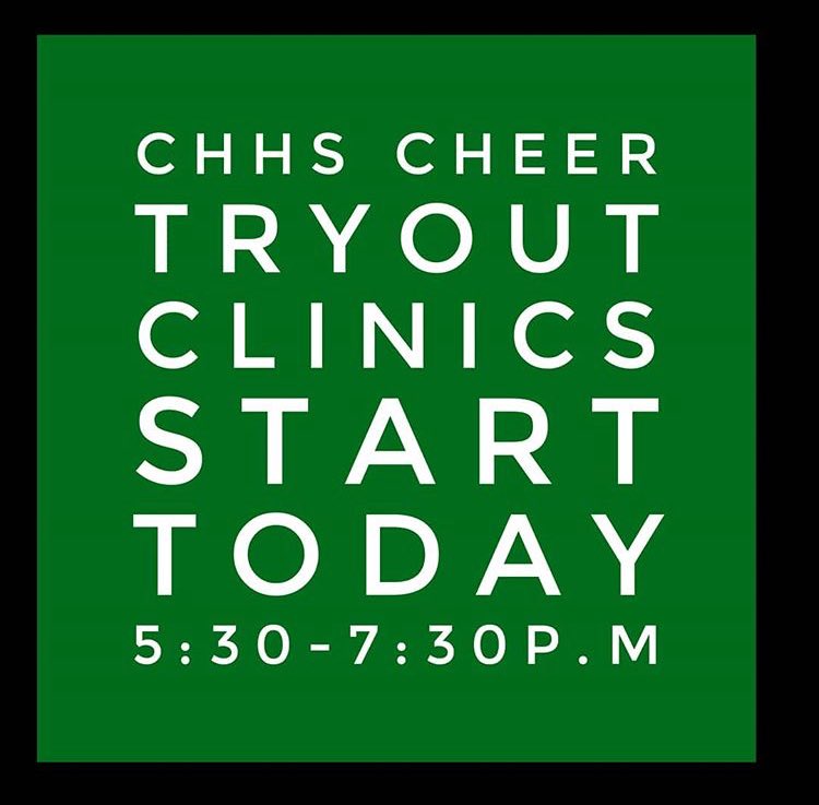 GrizzCheer's tweet photo. Today is the start of our 2018-2019 Cheer Tryouts! #chhscheer https://t.co/9TBfcdHxmP