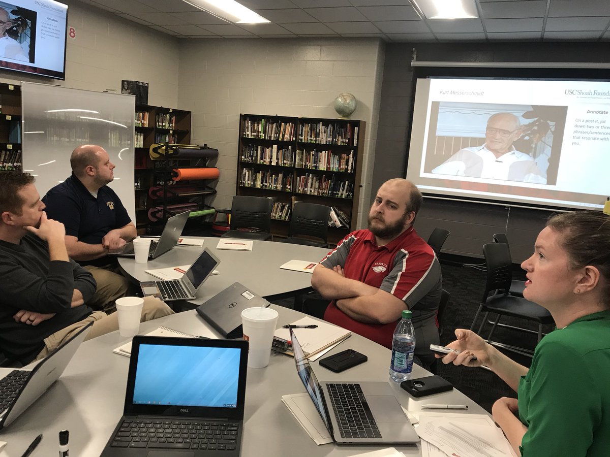 TheKevinMCline's tweet photo. Great PD today at @FranktonEagles by @USCShoahFdn and @EleanorIWitness! IWitness is a powerful collection of testimonies! https://t.co/eWowNO9rPz