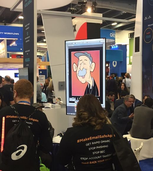dcapuan0's tweet image. Don't be late.  The lines were full all day to get your digital caricature @BluVector booth S1615 #RSAC