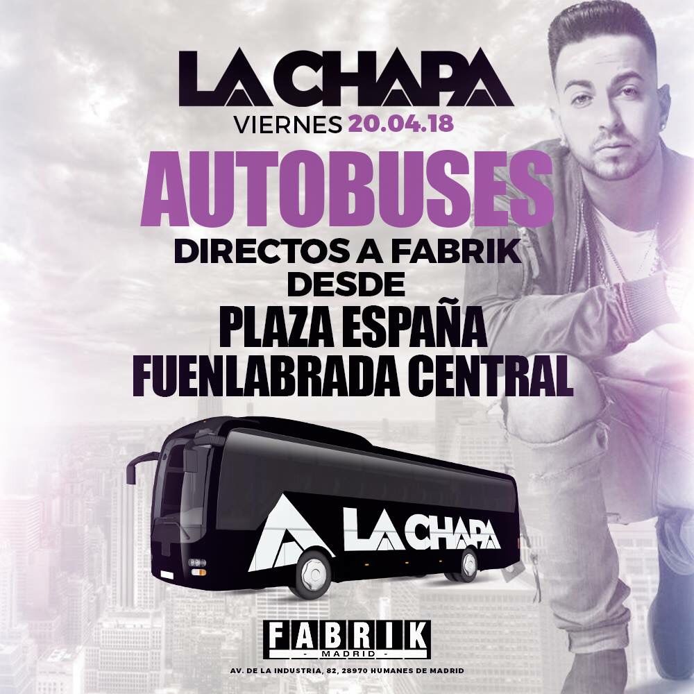 fabrikdiscoteca's tweet photo. No te pierdas nuestro #finde con La Chapa el viernes y #Code130 el sábado 🚎 https://t.co/hwQ068cmcP