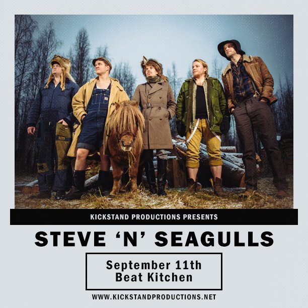 kickstandshows's tweet photo. JUST ANNOUNCED: @SeagullsBand with @LegRestless Tuesday, September 11th at @beatkitchenbar! Tickets go on sale tomorrow at 10am on https://t.co/u9iGXdvEfF ! https://t.co/55ALpAhLLz