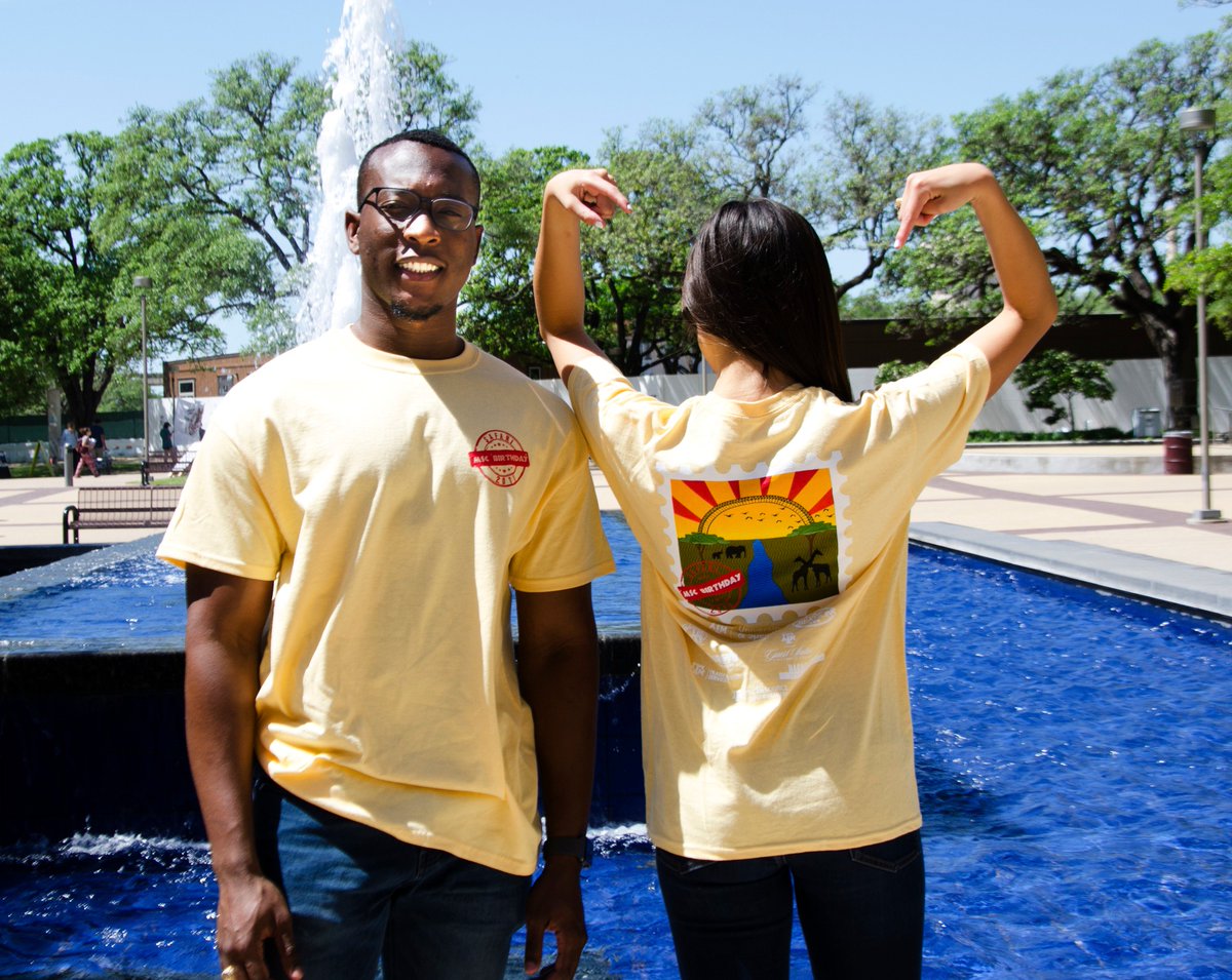 tamu_ucen's tweet photo. Get your safari squad all geared up at the #MSCBDAY2018 with this year's FREE T-SHIRT! Come #BEWILD with us on Friday! https://t.co/uACkwYxl0g