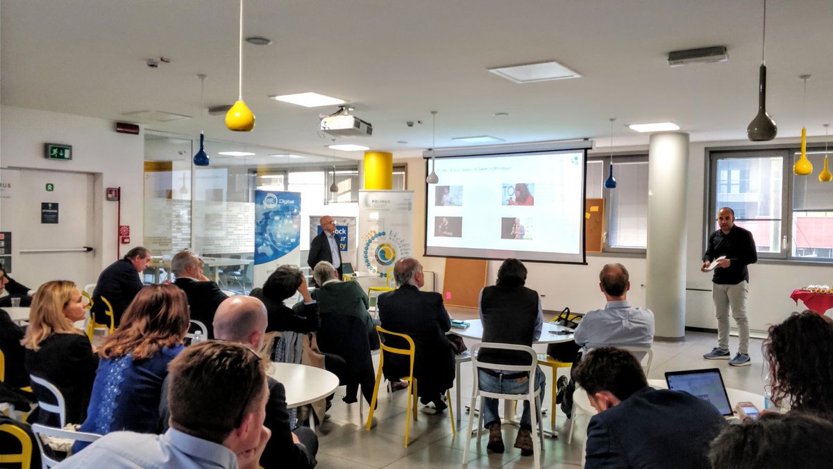 PoliHub's tweet photo. #ClubdiMentor @AlbertoMarzano racconta 4 casi di successo di #DeepTechStartup emersi da #Switch2Product: #PhononicVibes, #MOAB, #DockerCap e #Chimera. Presto il lancio dell'edizione 2018 di #S2P. Stay tuned! https://t.co/PiNh9sVaLE