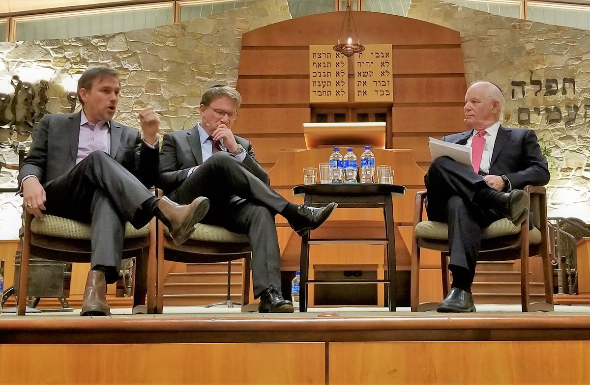 Last night at <a href="/bethtfiloh/">Beth Tfiloh</a>, <a href="/JeffreyGoldberg/">Jeffrey Goldberg</a> and <a href="/BretStephensNYT/">Bret Stephens</a> had an intelligent, reflective and respectful discussion about #Israel. Who knew such a thing was still possible? Listen here: bit.ly/2HdKHht