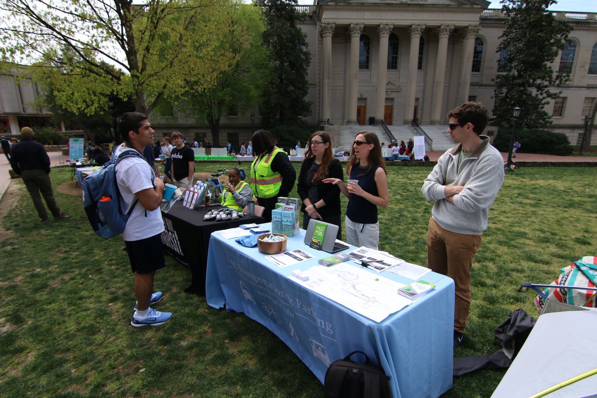 MoveUNC's tweet photo. It's a beautiful day to celebrate the Earth and all we can do to protect her. There's still time to visit UNC Transportation &amp; Parking and our partners at the Earth Day Fair in Polk Place!  Hope to see you at our table.  #UNCearthweek2018 #UNCThreeZeros https://t.co/RYmcBw4BIW