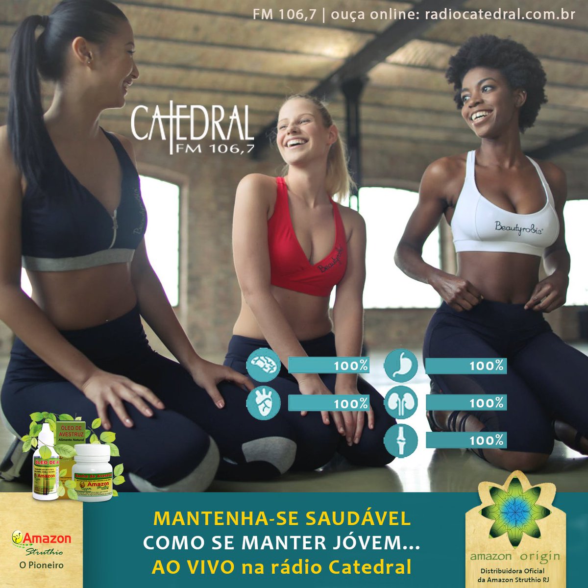 AmazonOrigin's tweet photo. SAÚDE DE JOVEM A VIDA TODA!
Depois do grande sucesso na rádio TUPI, agora o Pesquisador Etienne Salles estará na Rádio Catedral FM, contando o segredo para uma saúde jovial por toda a VIDA.

continue lendo: https://t.co/ySQpNDeuM2

HOJE: RÁDIO CATEDRAL FM. 17:00h. FM 106,7 https://t.co/MYDJDzbZbg