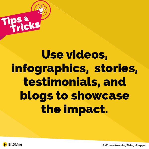 BitGiving's tweet photo. #TipsNTricks | Thinking of adding #videos to your #crowdfunding campaign?Here's how you can engage with your community. 

Follow this easy tip and get started: https://t.co/sd278PaDo8

#MakeAmazingThingsHappen #Crowdfunding #Videos #CampaignEngagements https://t.co/JnzmYlEHT5