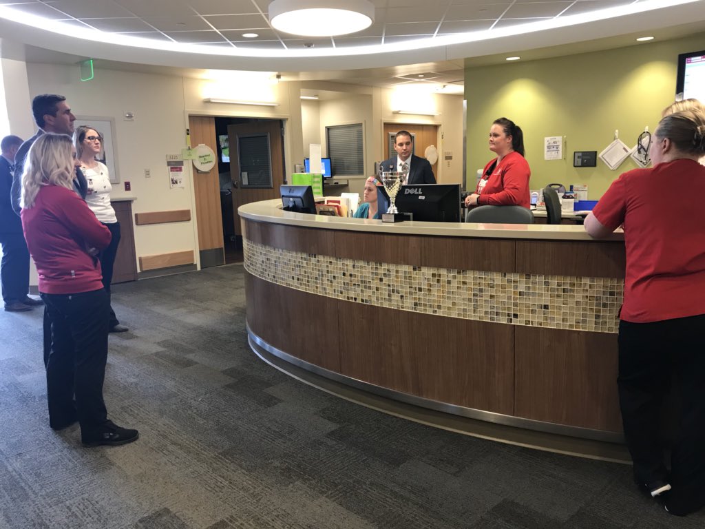 IUHealthTeam's tweet photo. An early #highfivefriday to the ICU/PCU unit @IU_HealthSaxony —they have the highest patient satisfaction scores in the system #oneiuhealth https://t.co/yEDdzCeA5L