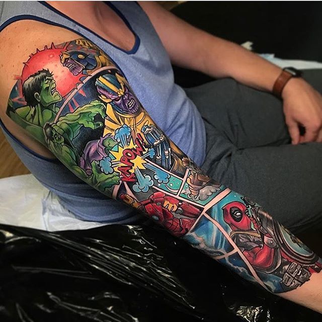 Share More Than 76 Superhero Tattoos Sleeves In Cdgdbentre DbFV6BKXkAEGqPx
