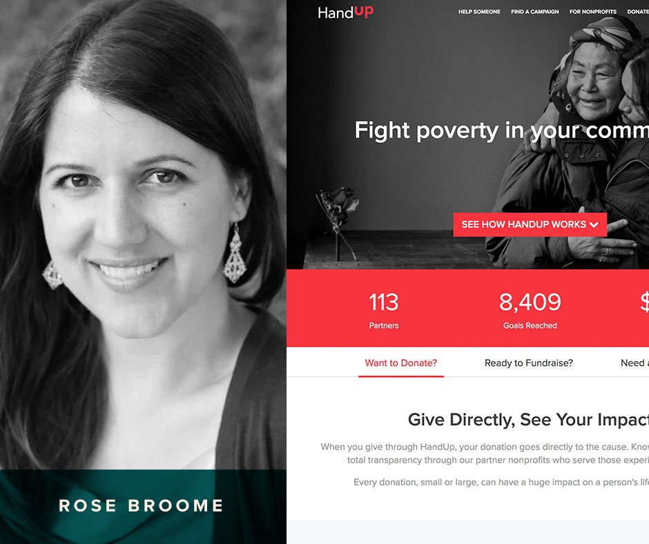 builtnicely's tweet image. Time again for another installment of our #FoundingFemales series! This week we are featuring Rose Broome, described as an "entrepreneur for good", Co-Founder and CEO of @HandUp, a direct donation system for the homeless and neighbors in need. #HandUp #nonprofit #inspiring