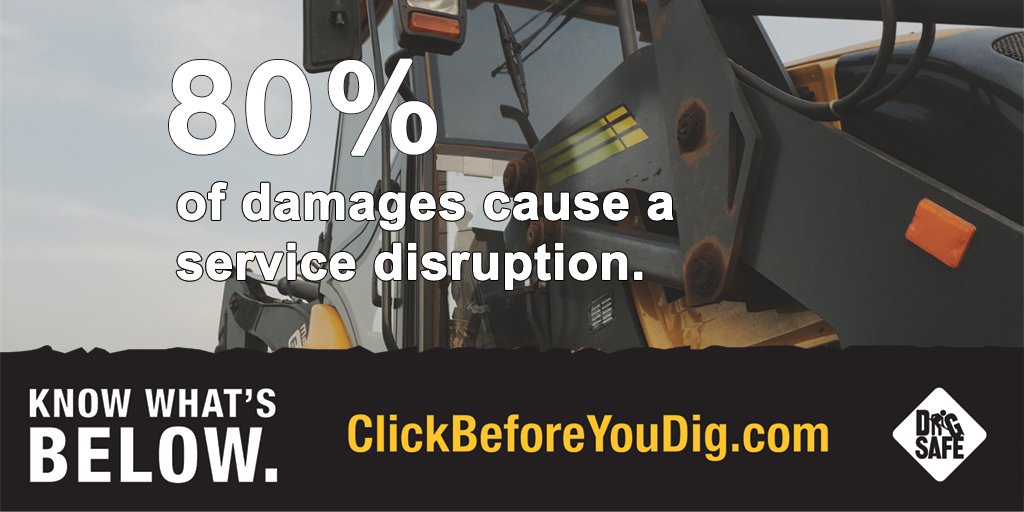 DigSafeCanada's tweet photo. Every year, thousands of buried facilities are accidently damaged by digging activities. Most incidents cause a service disruption. Plan ahead and visit https://t.co/cksvgysjuf before undertaking any excavation project, no matter the size. #DigSafe https://t.co/6hNRFLZIwP