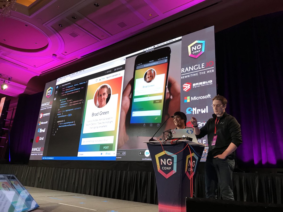 AnasFirdousi's tweet image. That show was mind boggling ! Awesome stuff @ericsimons40 and @iamalbertpai ! #ngconf2018 #stackblitz rock!