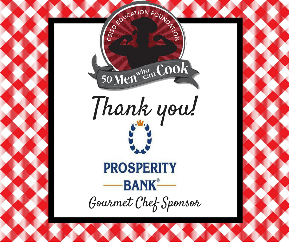 Give2Kids's tweet photo. We appreciate Prosperity Bank for their continuing support of College Station teachers and students with their Gourmet Chef sponsorship of 50 Men Who Can Cook! #50Men2018 #EFProjectSMILE https://t.co/buyEuae14z