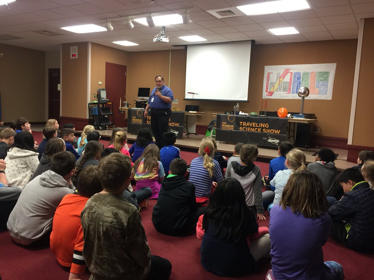 MrsNeuber's tweet photo. We are SO excited to see the Electricity &amp; Magnetism Traveling Science Show, presented by Mr. Joe of @TheFranklin Institute! https://t.co/SGMkWmj18t