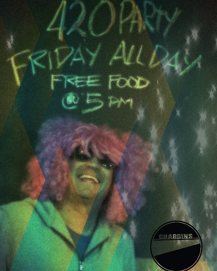CharginsBar's tweet image. Let's have a fun Friday see u all then!

#happy420 #Chargins #FreeFood