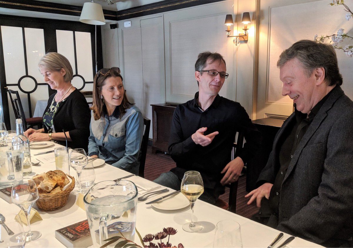katherinecrime's tweet photo. Fantastic lunch yesterday for the awesome @JamesCarolBooks #KissMeKillMe Thanks to @SophMidas @BarryForshaw3 @BookBrunch @KatsCow #JonCoates @Isabelle_Broom @BonnierZaffre https://t.co/SrqxSDiqL7