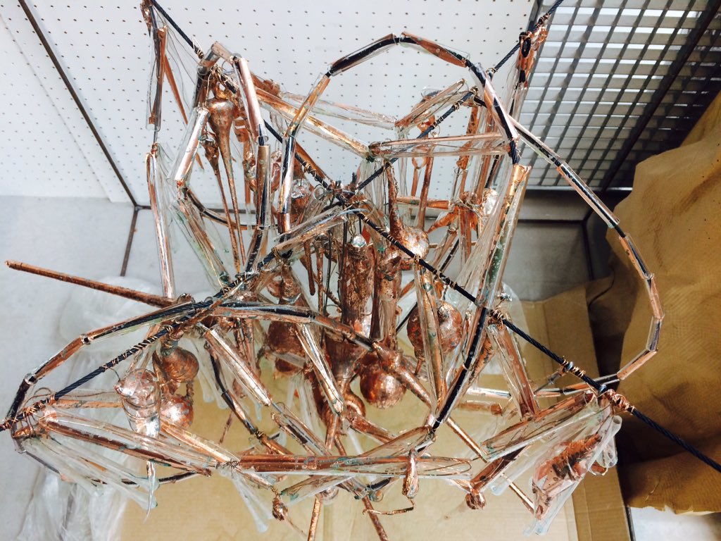 drawingNE's tweet photo. So today we had a lovely catch up with the charming @helenpailing about life, work and all sorts. Here's another beautiful piece #catalyst2 by her for the m2at15 exhibition in London #recraft #glass https://t.co/qsVFOTXPvm