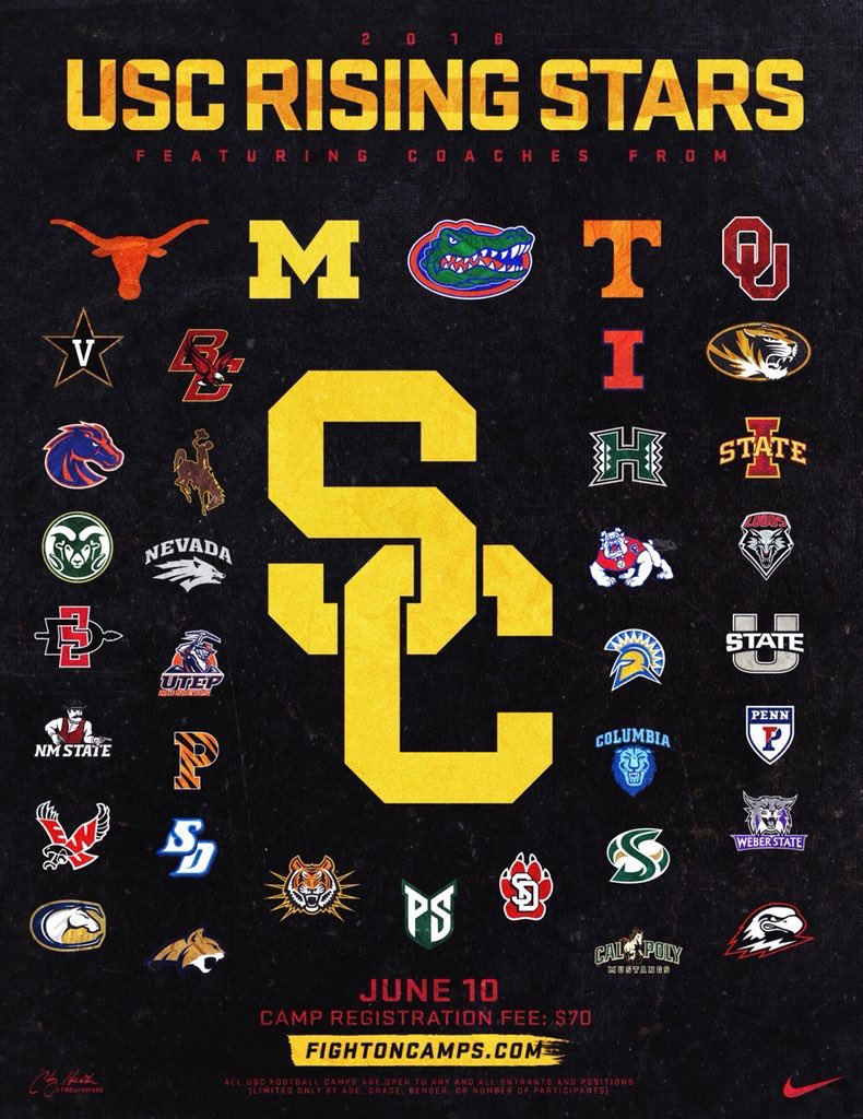 EricZ_USC's tweet photo. Come workout in front of over 150 college coaches from all over the country at USC Rising Stars on Sunday June 10th!!! Compete with the best and learn from the brightest!! ✌️ 

INFO: https://t.co/zqvd3pzA1c https://t.co/vhjKK0GtKV