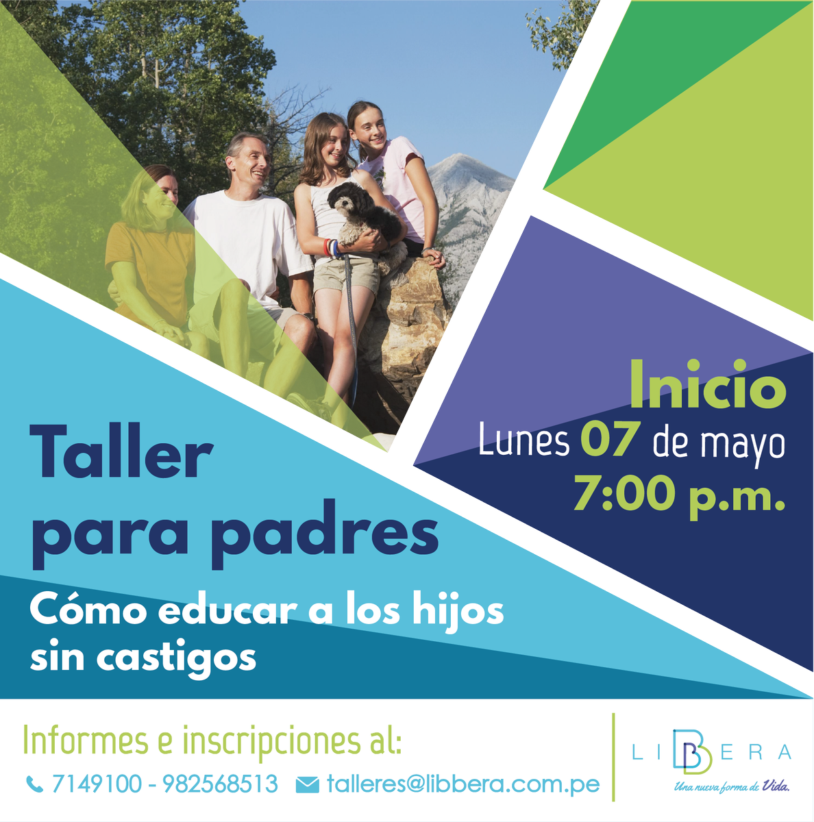 Libbera2's tweet photo. No te pierdas de nuestro taller para padres, te orientaremos en la educación de tu hijo/a sin necesidad de utilizar métodos de castigo #TallerDePadres #Familia https://t.co/t8mSN2Kgy0