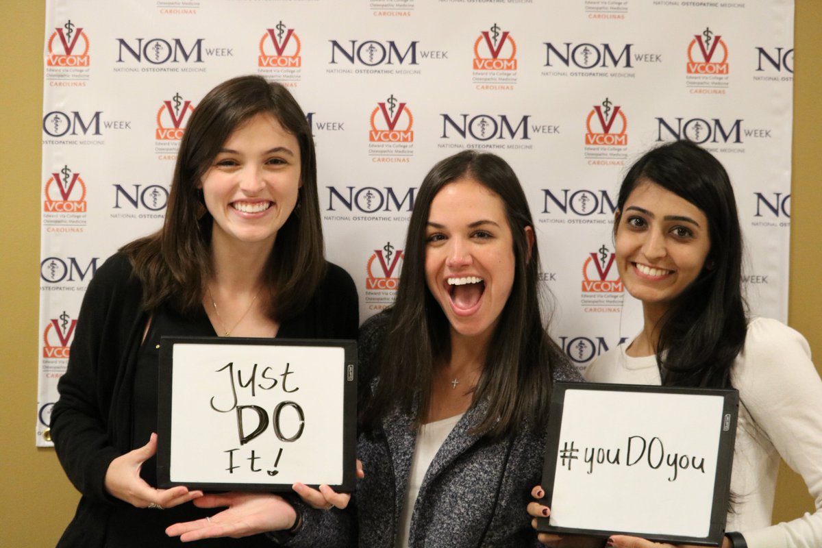 VCOMCAROLINAS's tweet photo. How are you DOing? #NOMweek2018 is in full swing! #youDOyou #DoctorsThatDO #medicalschool #medstudent #osteopathicmedicine #wellnesswednesday #womenofmedicine #womenofscience #aacommunity @aoafordos @aacom_do #aoafordos https://t.co/gXfO6bhn2h