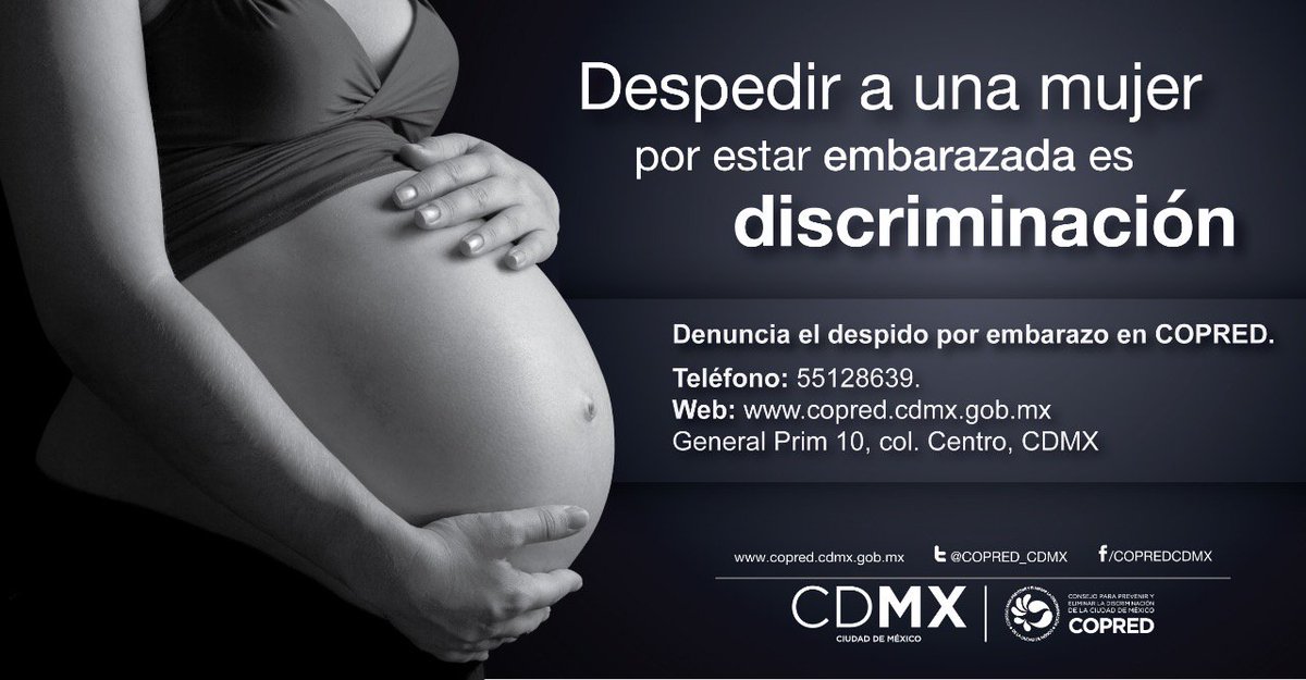 Jacquie_LHoist's tweet image. Denuncia el despido por embarazo en @COPRED_CDMX. Teléfono 55128639, web: copred.cdmx.gob.mx
