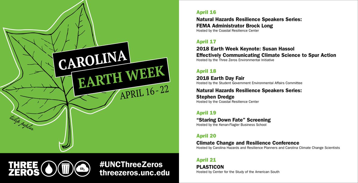 MoveUNC's tweet photo. Thanks to everyone who stopped by our table at the Earth Day Fair in Polk Place today.  Remember to check out other great events at UNC over the next few days which are also exciting ways to celebrate #UNCearthweek2018 #UNCThreeZeros https://t.co/5lPJFgTpuu