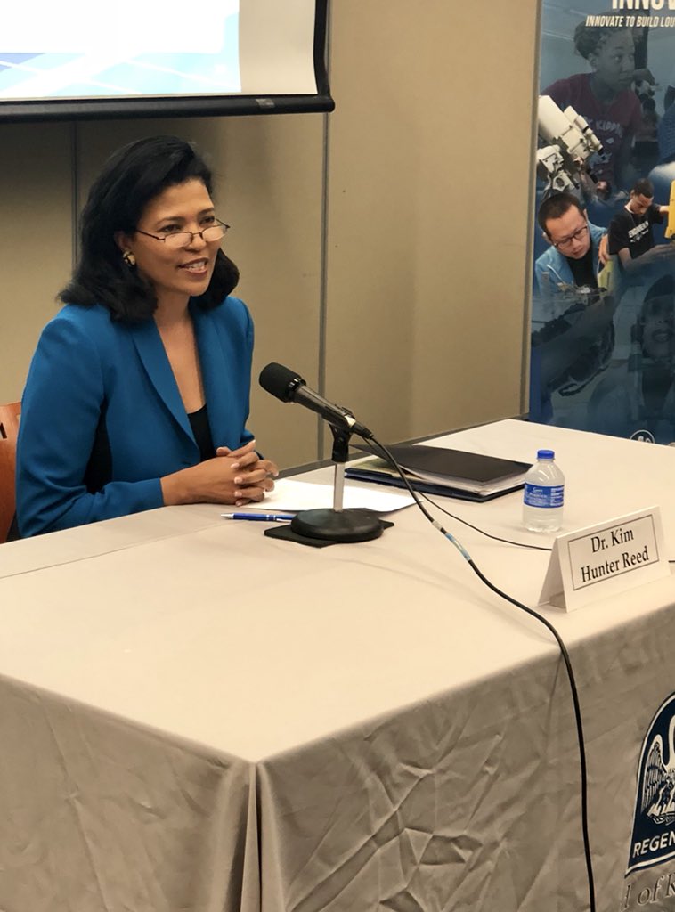 LA_Regents's tweet photo. “When we think about inclusivity, I think about a place where all voices and all people are welcome. We have to make sure diversity of people and thought are welcome on all of our campuses.” -Dr. Kim Hunter Reed, Finalist https://t.co/77vxYuX7Fu