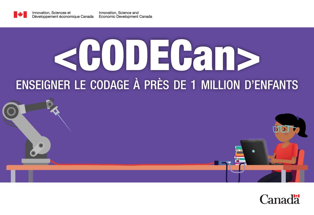 ISDE_CA's tweet photo. #SVAM: #CodeCan met en place des ateliers pour faciliter l’apprentissage des #compétencesnumériques partout au Canada. Voyez comment participer: https://t.co/Ey4TKD7WDq https://t.co/CohrSC22Hq