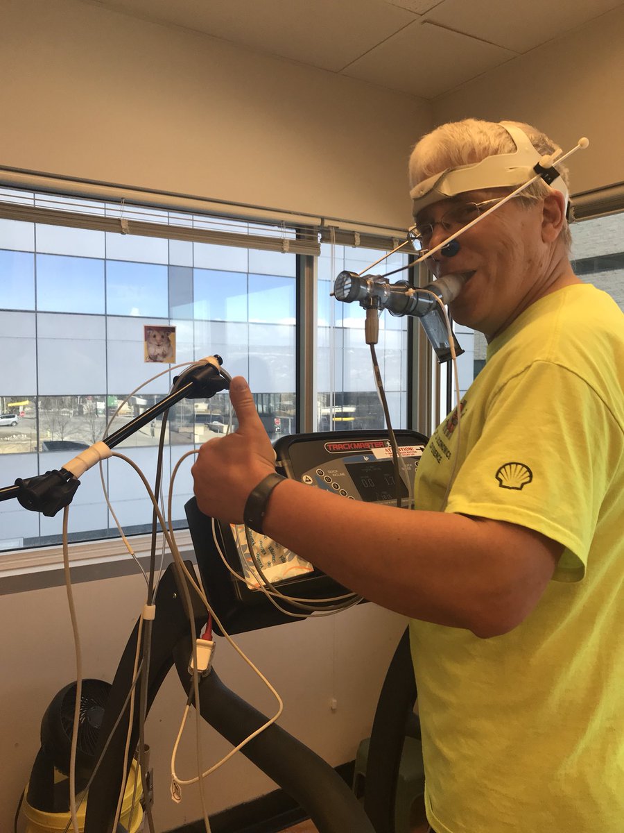 cteplab's tweet image. A Brain In Motion II participant still smiling as we begin a VO2 max test! #braininmotion #VO2max #exercise #fun @BRAININMOTION