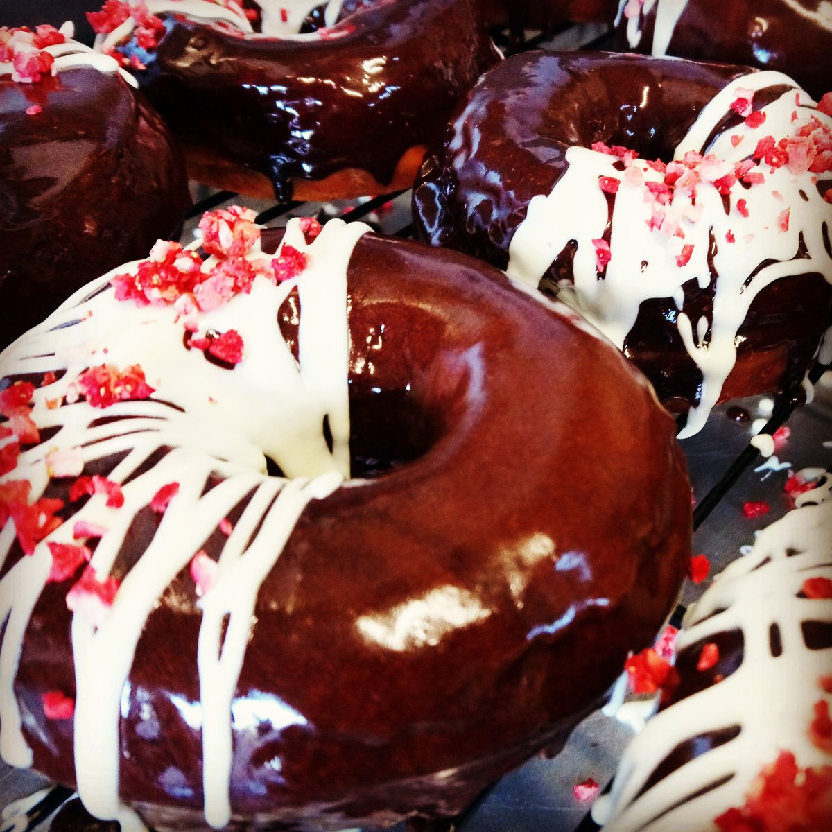 We've got some fancy doughnuts on tomorrow! #veganbakery #vegandoughnuts #vegancake #vegan #northernquarter #manchester #vegandonuts #cakes #cakes #dessertshop #vegancakeshop #vegancakemanchester #veganfoodmanchester #veganmanchester #vegancreamcakes #plantbased