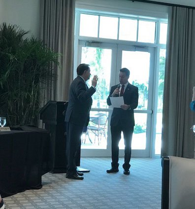 PBCPAO's tweet photo. Very proud of Phil @barlage_l our retired Senior Appraiser sworn in today as the next President of @COBWRA for 2018-19. Phil's experience &amp; dedication will serve the Association well. #leadershipmatters https://t.co/yWGEEkbCad