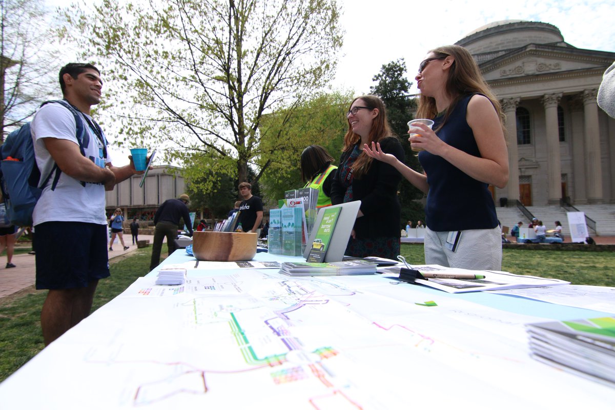 MoveUNC's tweet photo. Thanks to everyone who stopped by our table at the Earth Day Fair in Polk Place today.  Remember to check out other great events at UNC over the next few days which are also exciting ways to celebrate #UNCearthweek2018 #UNCThreeZeros https://t.co/5lPJFgTpuu