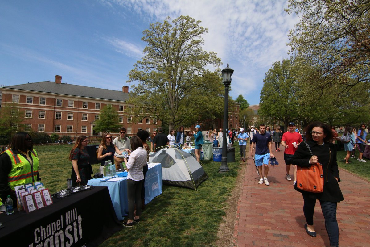 MoveUNC's tweet photo. Thanks to everyone who stopped by our table at the Earth Day Fair in Polk Place today.  Remember to check out other great events at UNC over the next few days which are also exciting ways to celebrate #UNCearthweek2018 #UNCThreeZeros https://t.co/5lPJFgTpuu