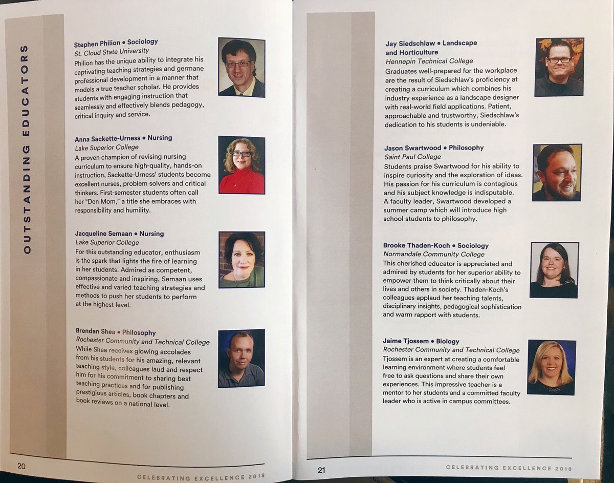 MinnStateEdu's tweet photo. Congrats to all Outstanding Educators @CenturyCollege @normandale_cc @MinnesotaWest @MStateCollege @clcmnedu @AnokaRamseyCC @MCTCtweets @NorthHennepin @AnokaTech @dctc @sctcc @stcloudstate @LSC_Duluth @RochesterCTC @HennepinTech @StPaulCollege @RidgewaterColl #MinnStateBOTawards https://t.co/A53rVXNoEh