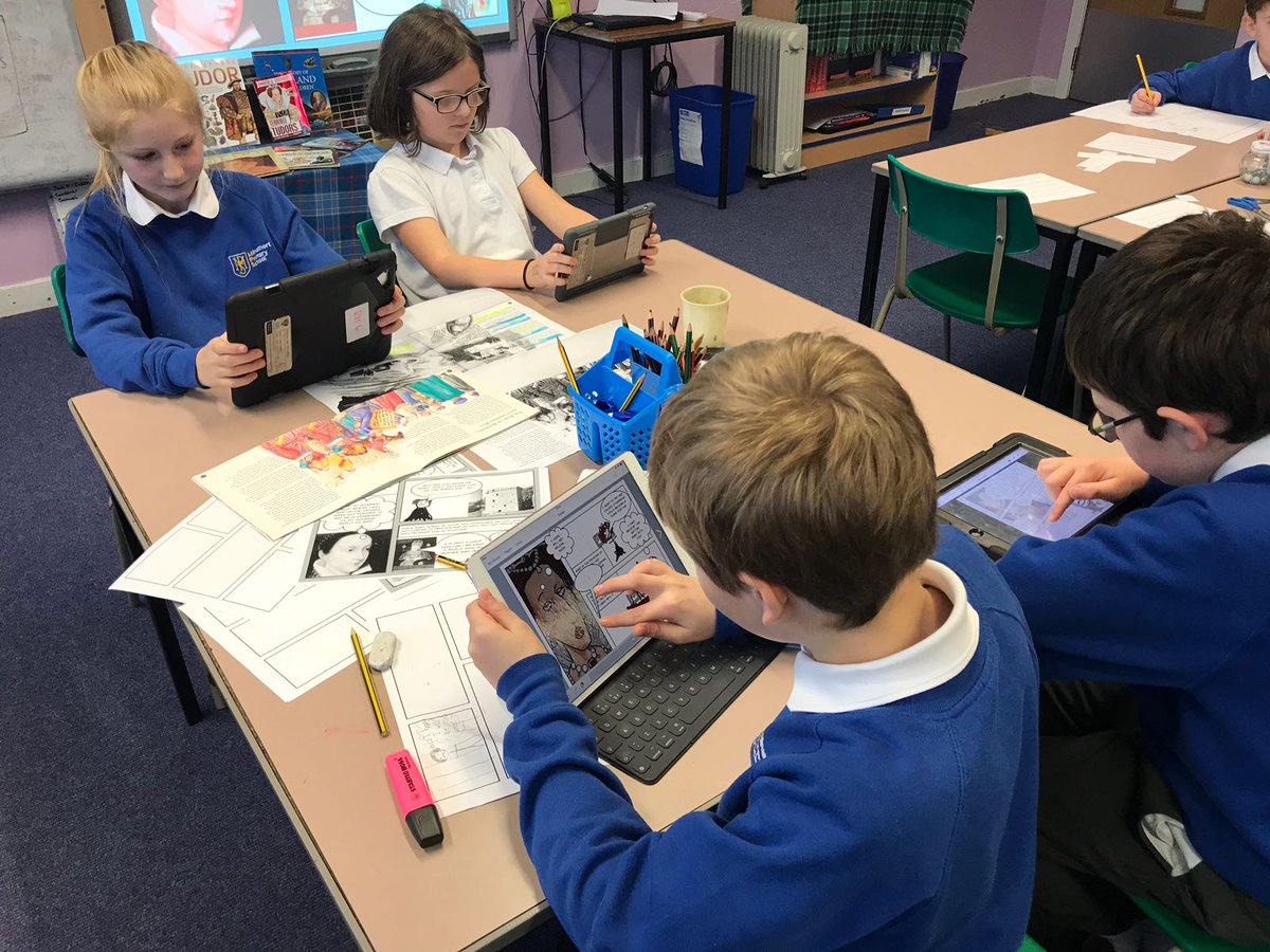 MilnathortPS's tweet photo. Today P5/6 have been learning about Mary Queen of Scots being imprisoned on Loch Leven. They presented this information as a comic strip to share with P4 next week #digitallearning #bookcreator #enhancingthecurriculum https://t.co/tLOfkVqLPV