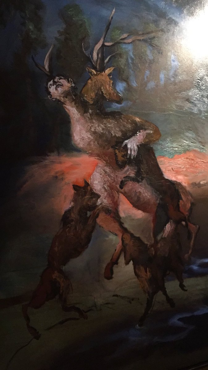HeleneDore's tweet photo. Si ses thèmes mêlent plusieurs sources d’inspiration, #GerardGarouste reste toutefois dans la tradition picturale figurative. Cc @ChasseNature https://t.co/d9pV0QmMBz