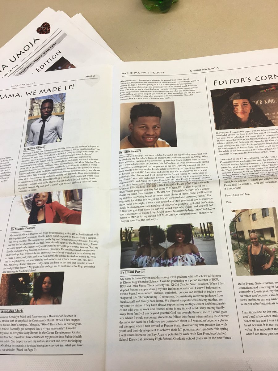 fsuhuru's tweet photo. Pick up the last issue for the semester today! It’s a Graduation Edition and the Editor for next year is introduced! https://t.co/WAuStjjQfU