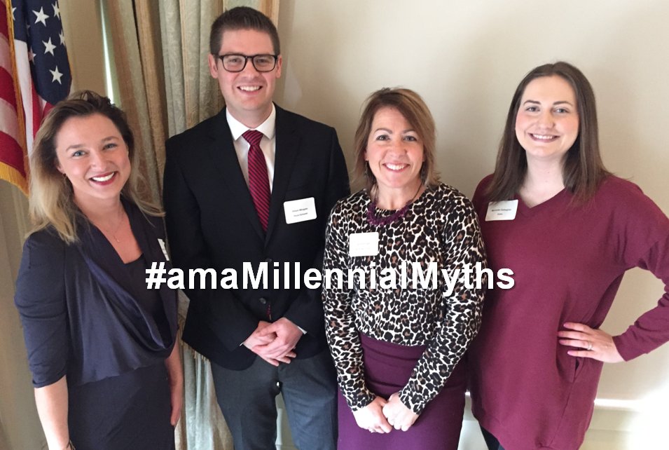AMArochester's tweet photo. Thank you panelists &amp; emcee #AMAMillennialMyths 
@analiss @AdamWingate1 @lenright77 Michelle Gallagher @JenniferSertl 
FB Album: https://t.co/2rfAt1mGYh https://t.co/azQ5EaKUdu