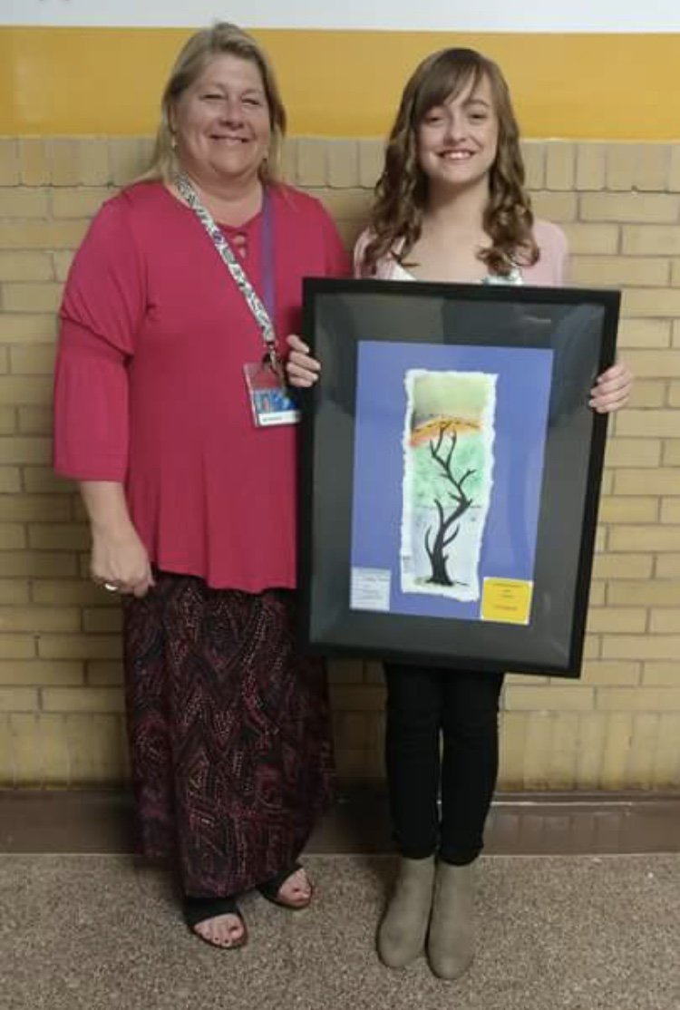NorwayneMS's tweet image. Congratulations to Morgan Thomas for winning 3rd place in the superintendents art contest! Morgan is taught by Mrs. Fossaceca.