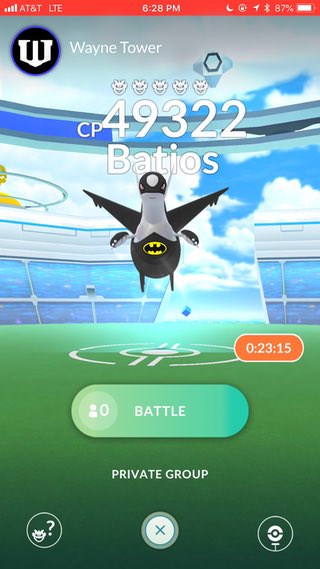 GreatValorKing's tweet photo. The best possible #RaidBoss ever #Latios #Batios #Batman #Pokemon #PokemomGO https://t.co/M511rX1N1k